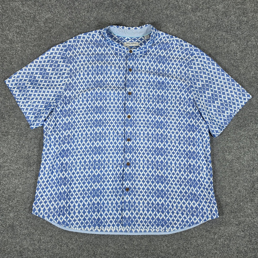 Tommy Bahama Mojito Bay IslandZone Shirt Mens 3XLB Blue Geometric Diamond Button
